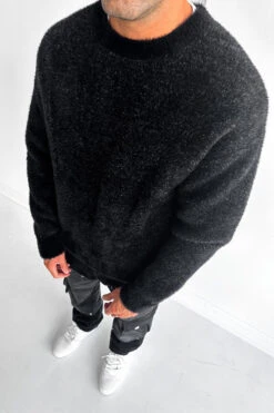 Mohair Crew Neck Sweatshirt - Black(New Sept Drop Mohair Crew Neck Sweatshirt Black) -Jk Attire 10 da61bcda 458a 45cc 9369 10da1ca90556