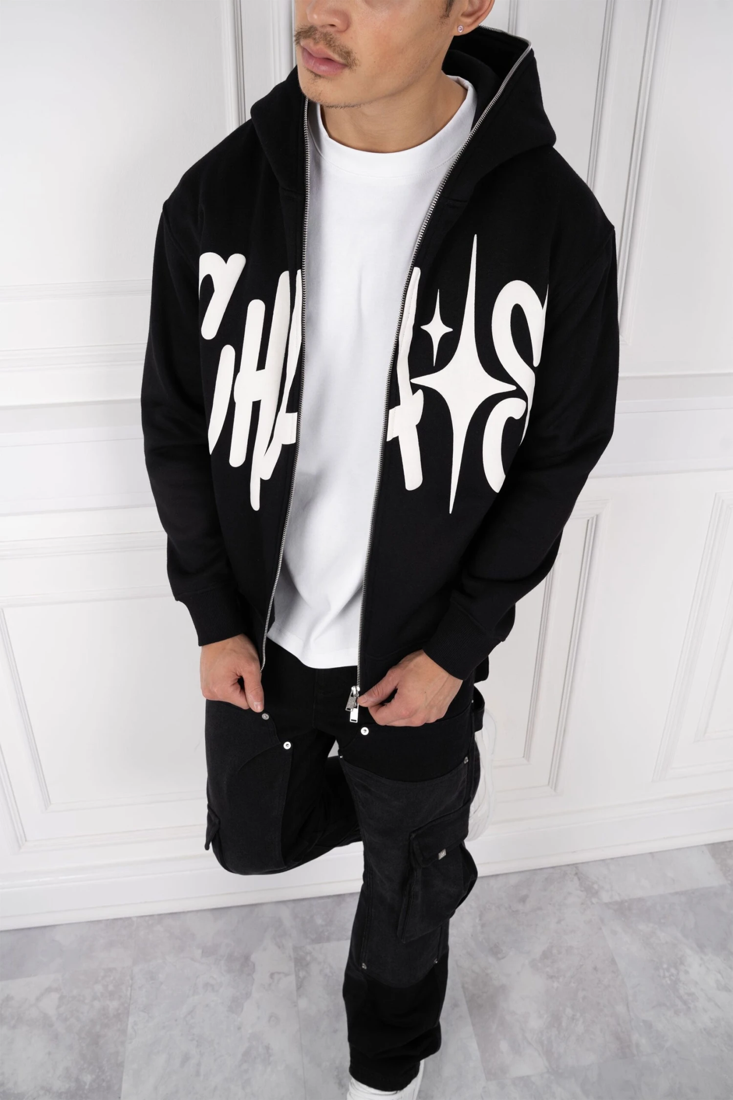 Chaos Puff Print Double Zip Hoodie - Black(New Aw23 Chaos Puff Print Double Zip Hoodie Black) 6 Chaos Puff Print Double Zip Hoodie - Black(New Aw23 Chaos Puff Print Double Zip Hoodie Black) - Image 6