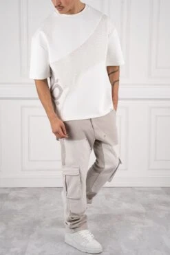 Scuba Knit Panel T-Shirt - White(New Summer Scuba T Shirt With Textured Panel White) -Jk Attire 12 346aba23 d801 4407 b0e3 5ee9fe8cf579