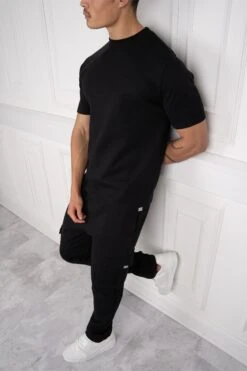 Day To Day T-Shirt And Cargo Jogger Set - Black(New Day To Day Straight Leg Full Tracksuit Pale Green)