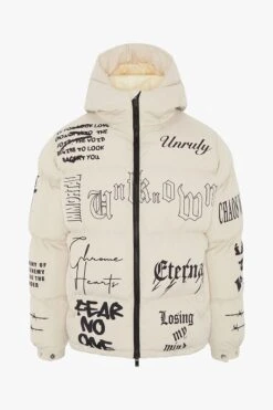 Eternal Graffiti Print Puffer Jacket - Off White(Eternal Graffiti Print Jacket Off White Private) -Jk Attire 141602 Dovy Kairys20570 4d100dc4 58d3 41f5 b67d b3b68d6cbca5