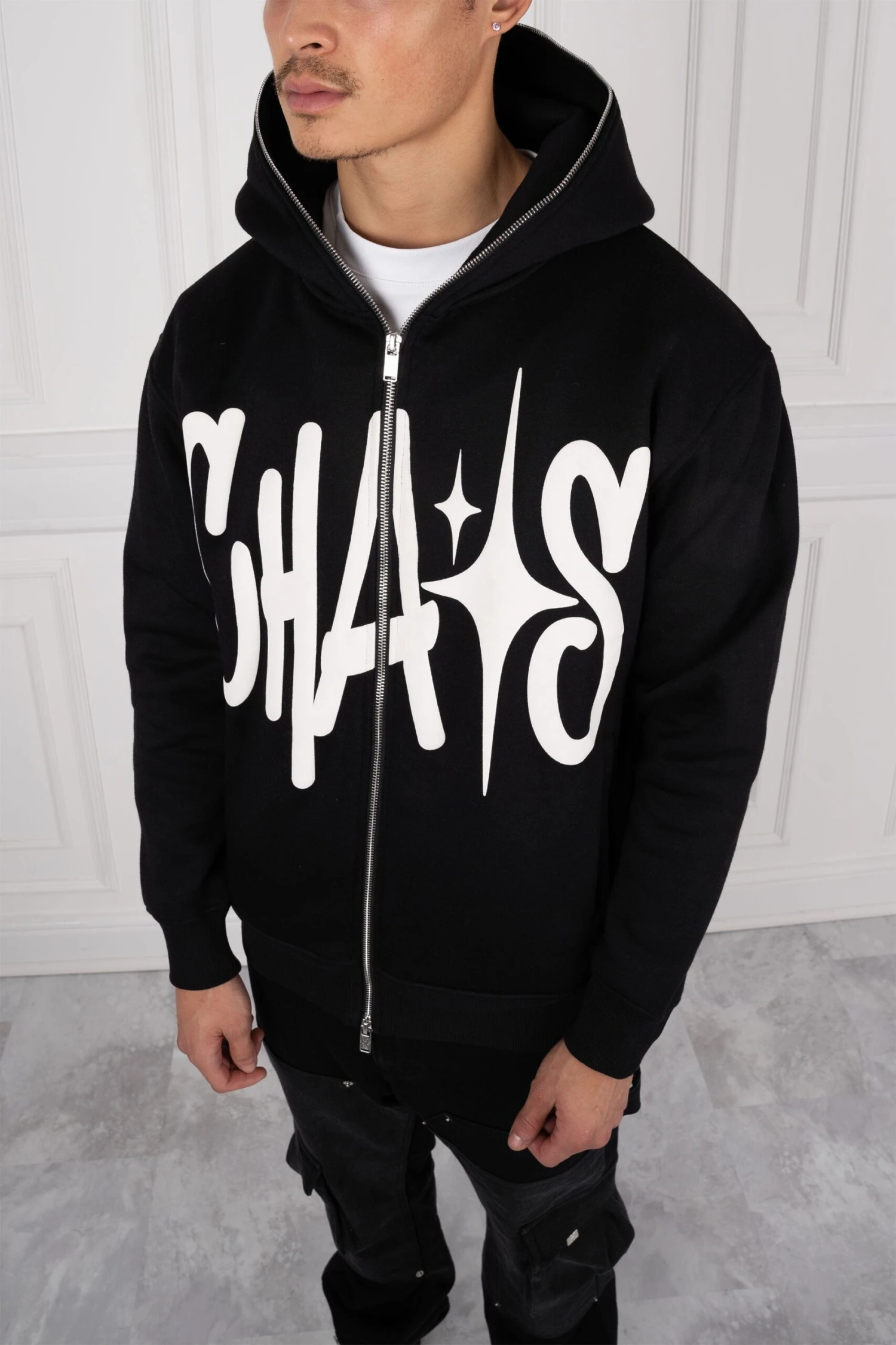 Chaos Puff Print Double Zip Hoodie - Black(New Aw23 Chaos Puff Print Double Zip Hoodie Black) 8 Chaos Puff Print Double Zip Hoodie - Black(New Aw23 Chaos Puff Print Double Zip Hoodie Black) - Image 8