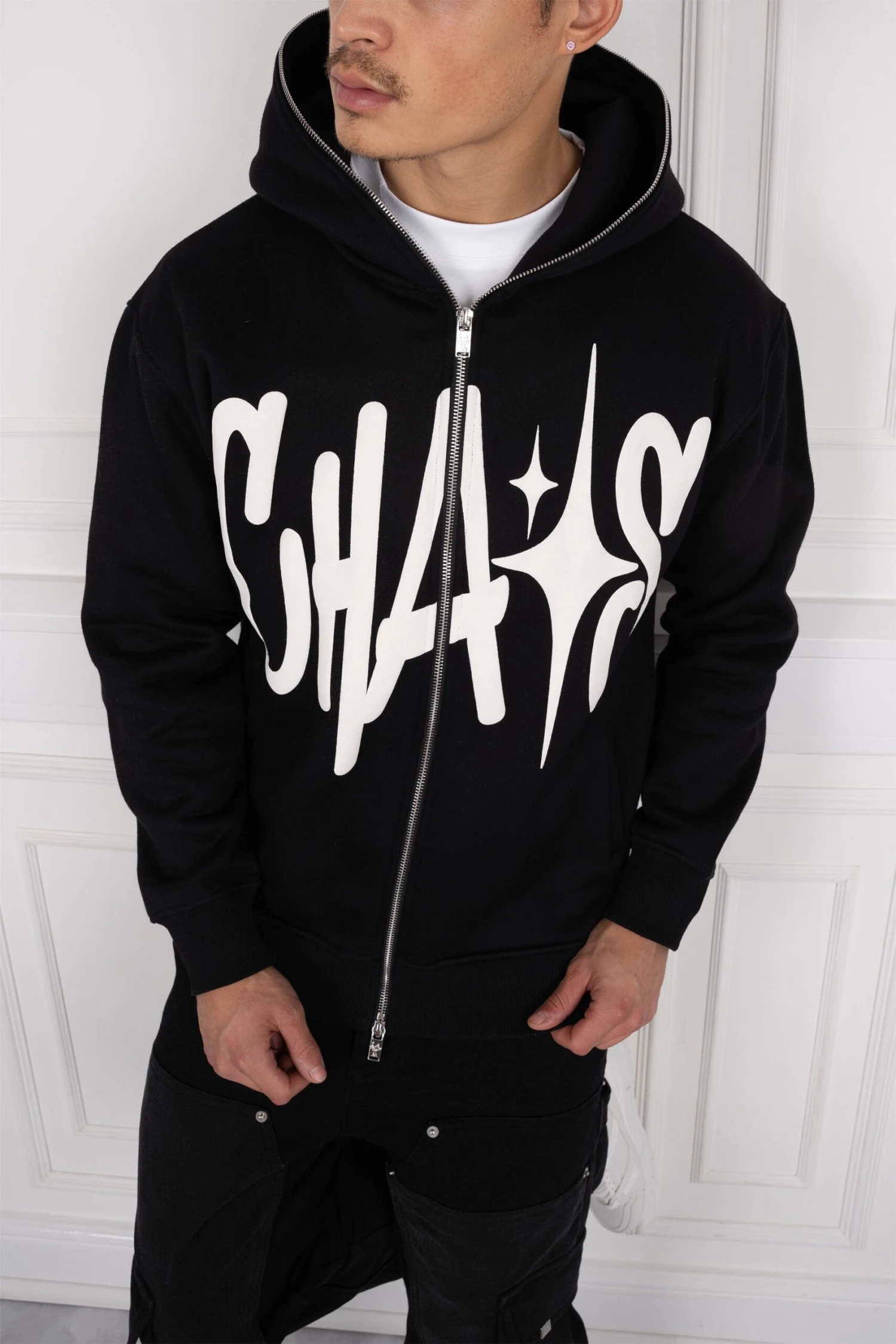 Chaos Puff Print Double Zip Hoodie - Black(New Aw23 Chaos Puff Print Double Zip Hoodie Black) 5 Chaos Puff Print Double Zip Hoodie - Black(New Aw23 Chaos Puff Print Double Zip Hoodie Black) - Image 5