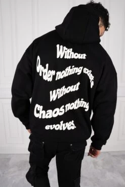 Evolve Puff Print Oversized Hoodie - Black(New Summer Evolve Puff Print Oversized Hoodie Black)