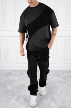 Scuba Knit Panel T-Shirt - Black(New Summer Scuba T Shirt With Textured Panel Black) -Jk Attire 22 8f618e26 6684 4ab1 a0c6 6ece1b69ca84