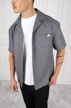 Pu Boxy Over Shirt - Charcoal(New Ss24 Pu Boxy Over Shirt Charcoal)