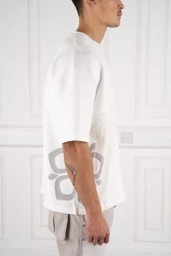 Scuba Knit Panel T-Shirt - White(New Summer Scuba T Shirt With Textured Panel White) -Jk Attire 3 12d63a7c 7a69 44c3 a5f5 375753dcfcfc