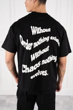 Evolve Puff Print Oversized T-Shirt - Black(New Summer Evolve Puff Print Oversized T Shirt Black)