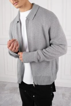 Relaxed Knitted Zip-Up Cardigan - Charcoal(New Summer Relaxed Knitted Zip Up Cardigan Charcoal) -Jk Attire 7 655516fb 65c7 4908 b8eb 50163ceb760a