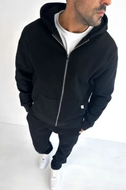 Essential Straight Leg Jogger - Black(New Day To Day Zip Up Joggers Black) -Jk Attire BLACK7