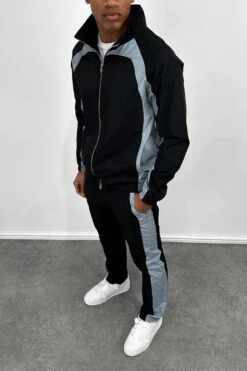 Nylon Track Pants- Black/Pale Blue(New Nylon Track Pants Black Pale Blue) -Jk Attire B a312295b 2d45 41a4 8ec6 5e01151b5e36 1