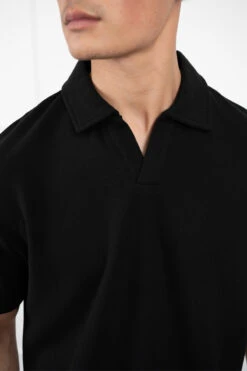 Waffle Boxy Open Neck Polo - Black(Mte14 2448 Nv Copy) -Jk Attire Black 14 f508801c fadf 4947 8fcd 9e3494c74b2a