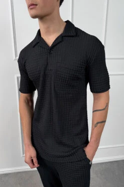 Structured Open Neck Polo - Black(Mst14 2429 Bk) -Jk Attire Black 15 ec7a9bf2 fef5 49e5 9edb ce9ef5b7d3e2