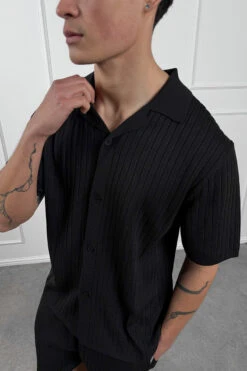 Pleated Revere Shirt - Black(Mst14 2425 Bk) -Jk Attire Black 16 df27c2bf 6613 454e 97e2 91306b44c479