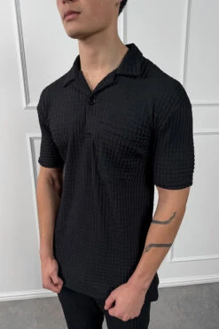 Structured Open Neck Polo - Black(Mst14 2429 Bk) -Jk Attire Black 19 ba8bdee4 de26 41d7 bcc5 899aa94499a7