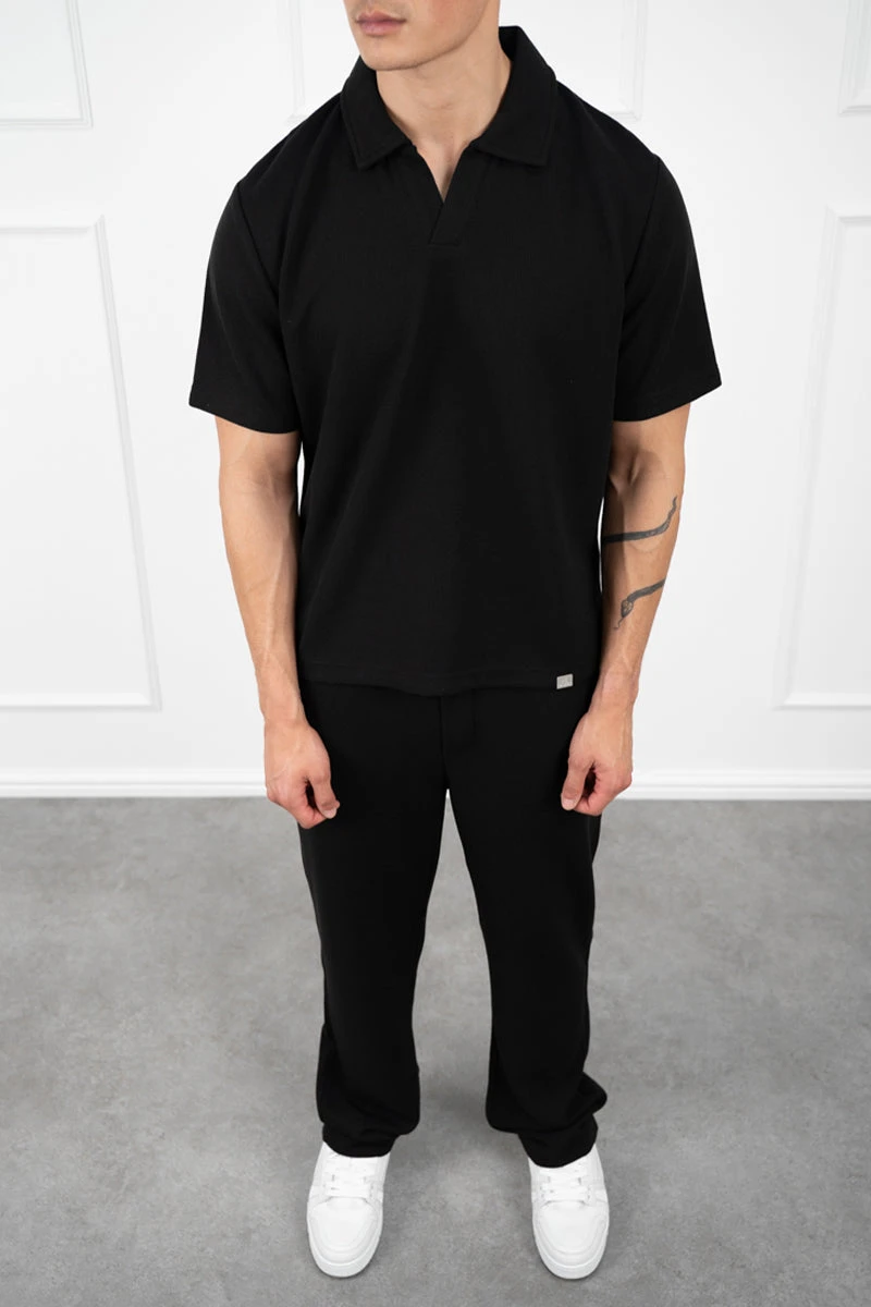 Waffle Straight Joggers - Black(Mpt14 2449 Bk) 2 Waffle Straight Joggers - Black(Mpt14 2449 Bk) - Image 2