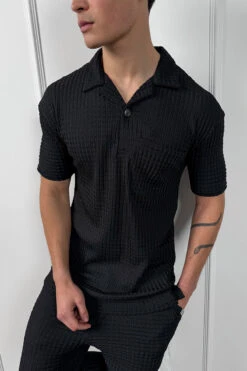 Structured Open Neck Polo - Black(Mst14 2429 Bk) -Jk Attire Black 5 829460c6 d0a1 4c0c 8430 e9c09efb0b01