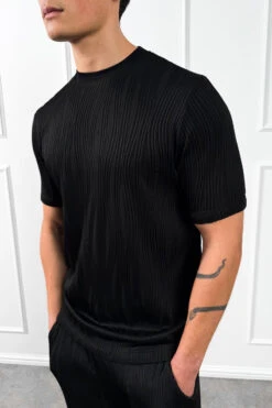 Wave Slim Fit T-Shirt - Black(Mte14 2528 Bk) -Jk Attire Black6 de626831 e48a 4d54 9168 b6cfe01722db