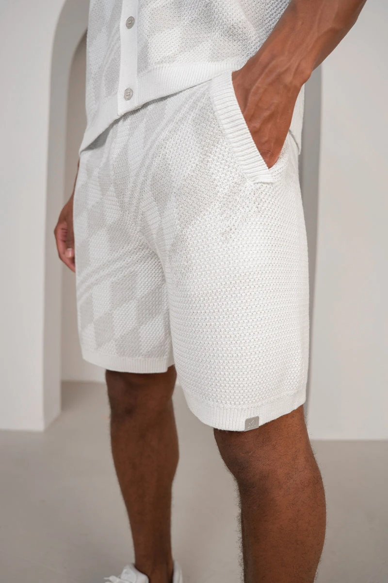 Boxy Checked Knitted Shirt - Grey/White(Boxy Checked Knitted Shirt Grey) 8 Boxy Checked Knitted Shirt - Grey/White(Boxy Checked Knitted Shirt Grey) - Image 8