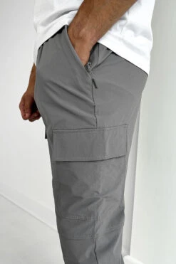 Nylon Split Hem Cargo - Grey(New Nylon Split Hem Cargo Charcoal) -Jk Attire CARGOGREY3