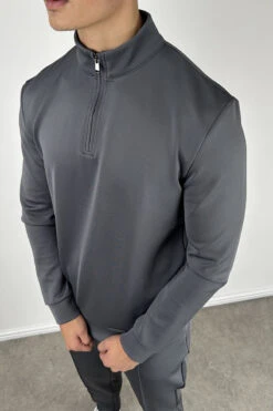 Scuba Quarter Zip Jumper - Charcoal(New Scuba Quarter Zip Jumper Charcoal)