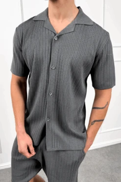 Pleated Revere Shirt - Charcoal(Mst14 2425 Ow) -Jk Attire CHARCOAL6 9073034a dcf7 4871 b30a d48dd9dd98af
