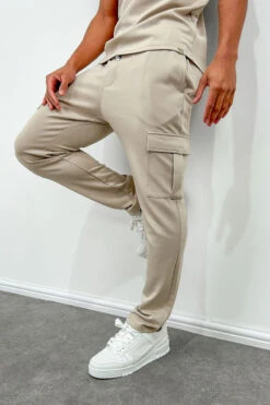 Day To Day Scuba Cargo Pant Jogger - Taupe(Day To Day Scuba Cargo Pant Jogger Taupe)