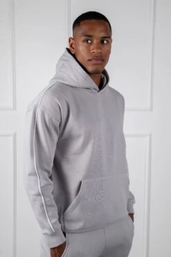 Piping Detail Hoodie - Grey(Piping Detail Relaxed Fit Hoodie Grey) -Jk Attire DSC00342 aed59430 3917 4fac b2f4 43536879232a