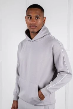 Piping Detail Hoodie - Grey(Piping Detail Relaxed Fit Hoodie Grey) -Jk Attire DSC00346 5dd1ad91 4a37 46f2 aa75 9f83fd2d5c75