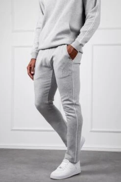 Piping Detail Straight Leg Jogger - Grey Marl(Piping Detail Straight Leg Jogger Grey Marl)