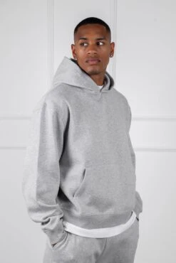 Oversized Boxy Hoodie - Grey Marl(Oversized Boxy Hoodie Grey Marl) -Jk Attire DSC00448