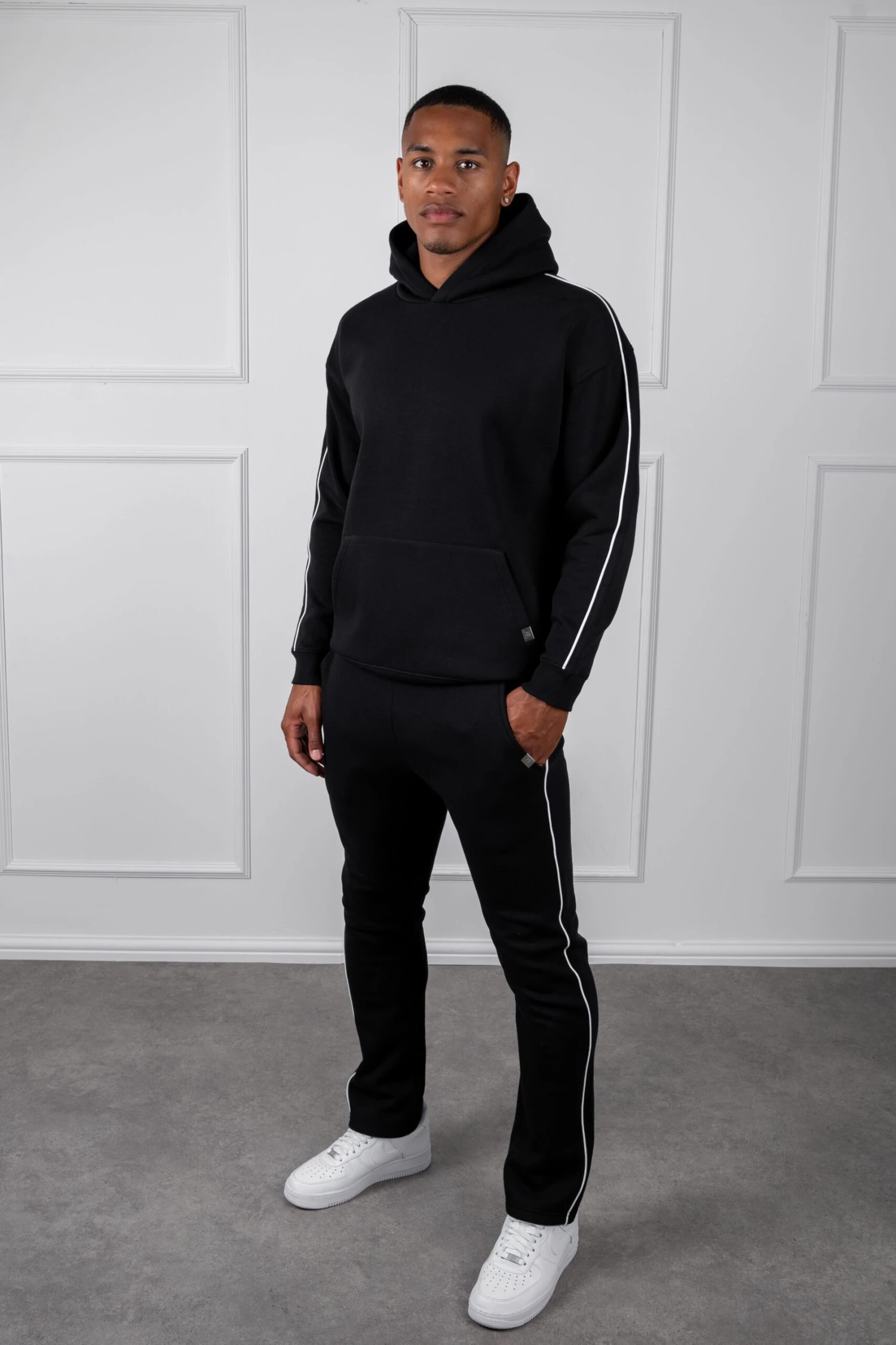 Piping Detail Straight Leg Jogger - Black(Piping Detail Straight Leg Jogger Black) 2 Piping Detail Straight Leg Jogger - Black(Piping Detail Straight Leg Jogger Black) - Image 2