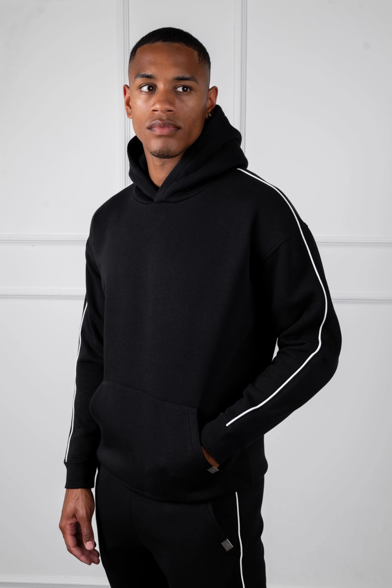 Piping Detail Straight Leg Jogger - Black(Piping Detail Straight Leg Jogger Black) 4 Piping Detail Straight Leg Jogger - Black(Piping Detail Straight Leg Jogger Black) - Image 4