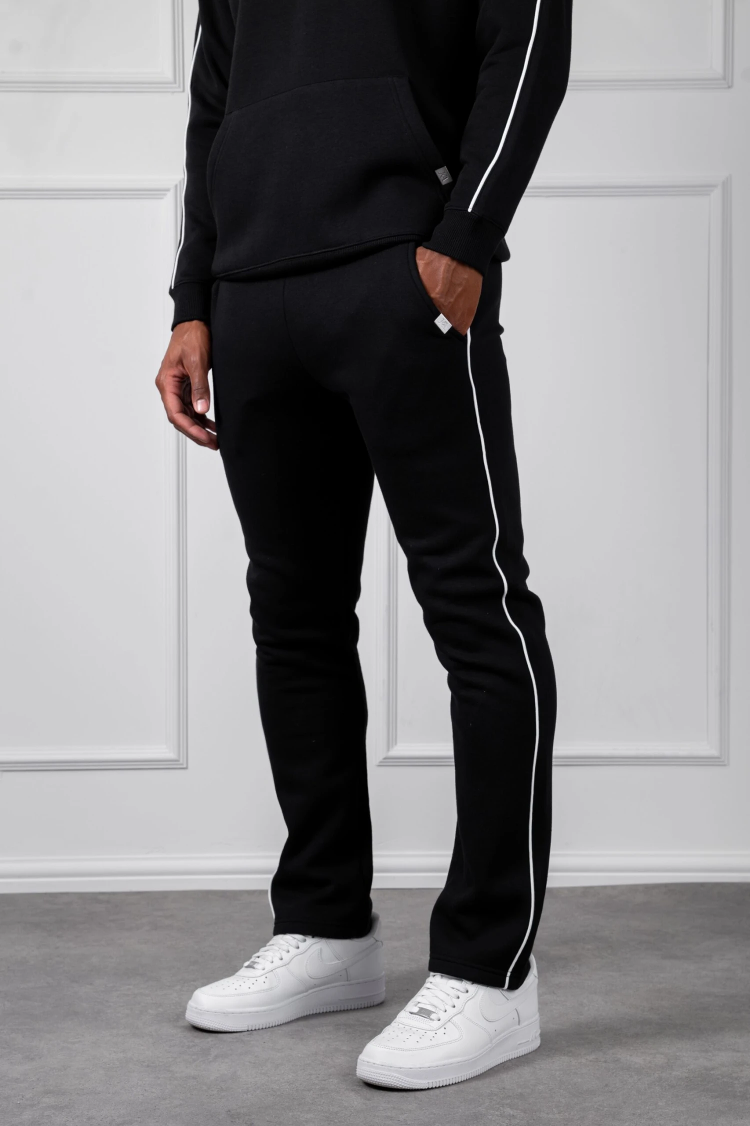 Piping Detail Straight Leg Jogger - Black(Piping Detail Straight Leg Jogger Black) 1 Piping Detail Straight Leg Jogger - Black(Piping Detail Straight Leg Jogger Black)