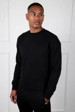 Slim Fit Crew Neck Sweatshirt - Black(Slim Fit Crew Neck Sweatshirt Black) 12 Slim Fit Crew Neck Sweatshirt - Black(Slim Fit Crew Neck Sweatshirt Black) -Jk Attire DSC00653