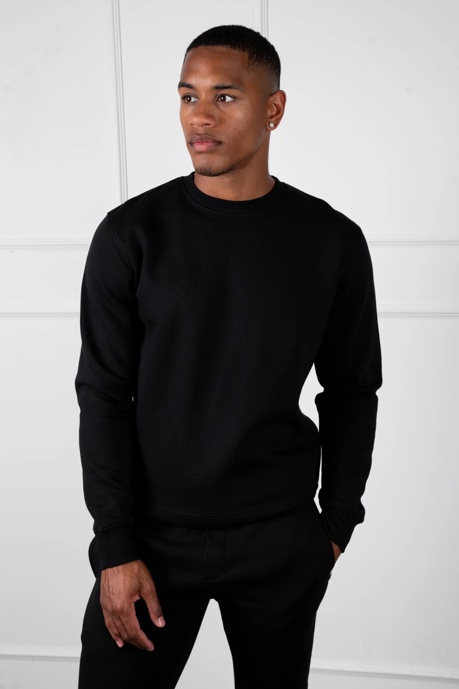 Slim Fit Crew Neck Sweatshirt - Black(Slim Fit Crew Neck Sweatshirt Black) 2 Slim Fit Crew Neck Sweatshirt - Black(Slim Fit Crew Neck Sweatshirt Black) - Image 2