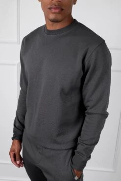 Slim Fit Crew Neck Sweatshirt - Charcoal(Slim Fit Crew Neck Sweatshirt Charcoal)