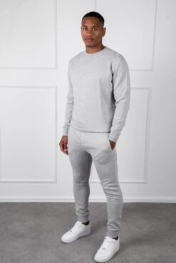 Slim Fit Crew Neck Sweatshirt - Grey Marl(Slim Fit Crew Neck Sweatshirt Grey Marl) -Jk Attire DSC00707