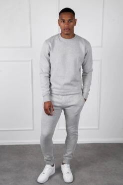 Slim Fit Crew Neck Sweatshirt - Grey Marl(Slim Fit Crew Neck Sweatshirt Grey Marl) -Jk Attire DSC00709 3819057d 6872 4e8e 99dd 5ff5f799f54f