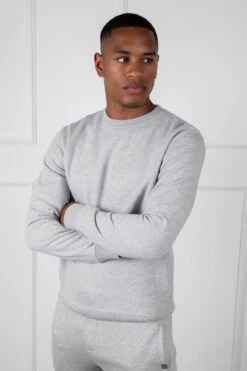 Slim Fit Crew Neck Sweatshirt - Grey Marl(Slim Fit Crew Neck Sweatshirt Grey Marl) -Jk Attire DSC00719