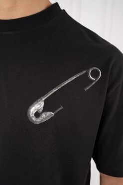 Clipped Puff Print Oversized T-Shirt - Black(Clipped Puff Print Oversized T Shirt Black) -Jk Attire DSC01416