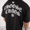 Choose Chaos Puff Print Oversized T-Shirt - Black(New Winter Choose Chaos Puff Print Oversized T Shirt Black)
