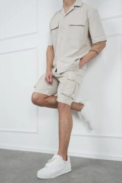 Boxy Ripstop Oversized Shirt - Stone(Mst14 2433 St) -Jk Attire DSC01934