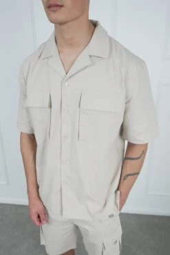 Boxy Ripstop Oversized Shirt - Stone(Mst14 2433 St)