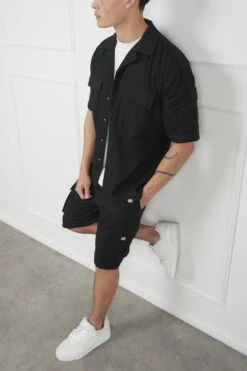 Boxy Ripstop Oversized Shirt - Black(Mst14 2433 Bk) -Jk Attire DSC02055