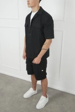 Boxy Ripstop Oversized Shirt - Black(Mst14 2433 Bk) -Jk Attire DSC02060