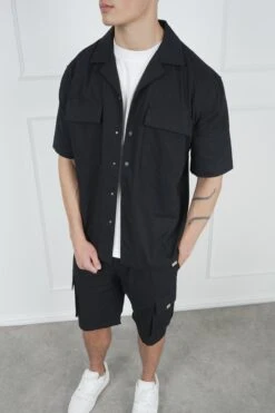 Boxy Ripstop Oversized Shirt - Black(Mst14 2433 Bk) -Jk Attire DSC02072