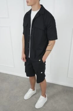 Boxy Ripstop Oversized Shirt - Black(Mst14 2433 Bk) -Jk Attire DSC02108