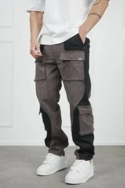 Wave Cut And Sew Denim Jeans - Black/Charcoal(Wave Cut And Sew Denim Jeans Black Charcoal)