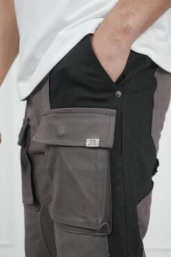 Wave Cut And Sew Denim Jeans - Black/Charcoal(Wave Cut And Sew Denim Jeans Black Charcoal) -Jk Attire DSC02431